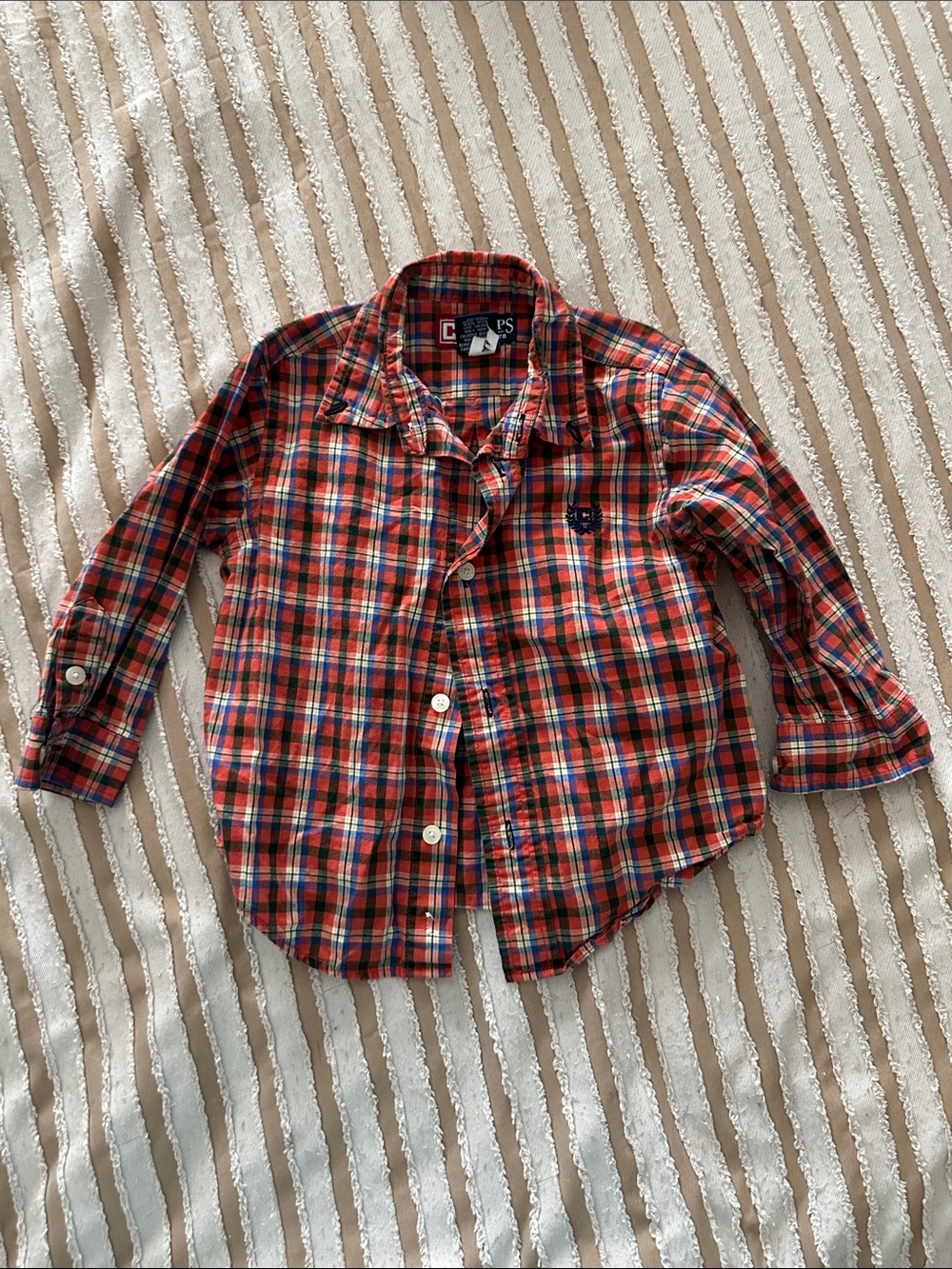 Chaps Red Plaid Button-Down Shirt for Kids